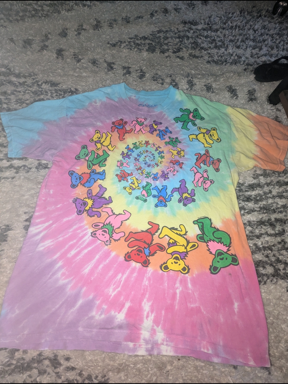 1995 Liquid Blue Multicolor Tie-Dye Grateful Dead Dancing Bears Tee